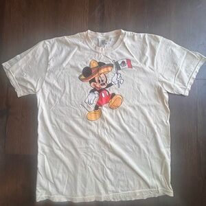 Cream T-Shirt with Mickey Mouse Graphic
